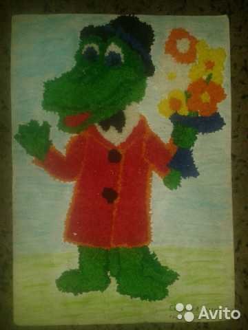 Аппликация крокодил Гена