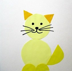 Аппликация кошка из геометрических фигур