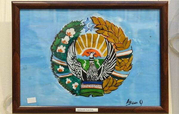 Герб Узбекистана рисовать