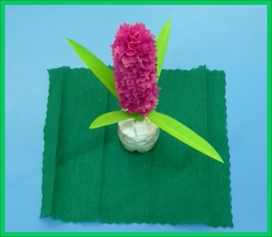 Гиацинт торцевание из гофрированной бумаги