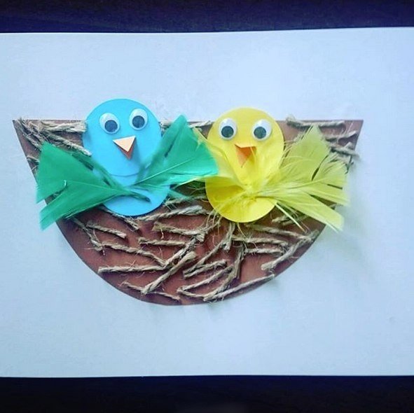 Птенчики в гнезде поделка