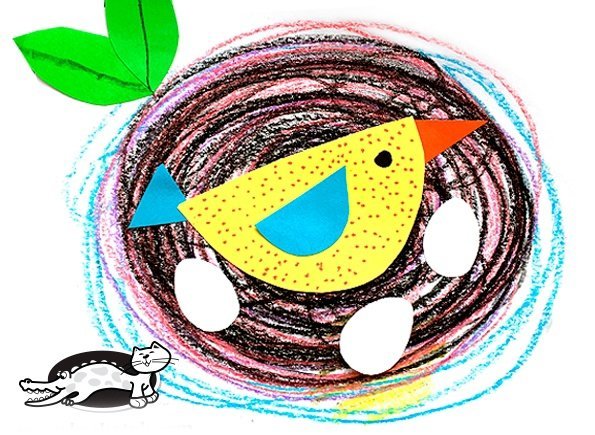 Поделка птичка в гнездышке