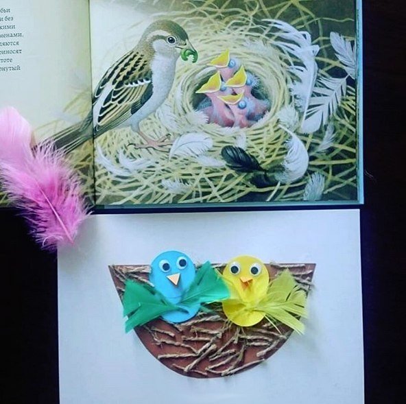 Птенчики в гнезде поделка
