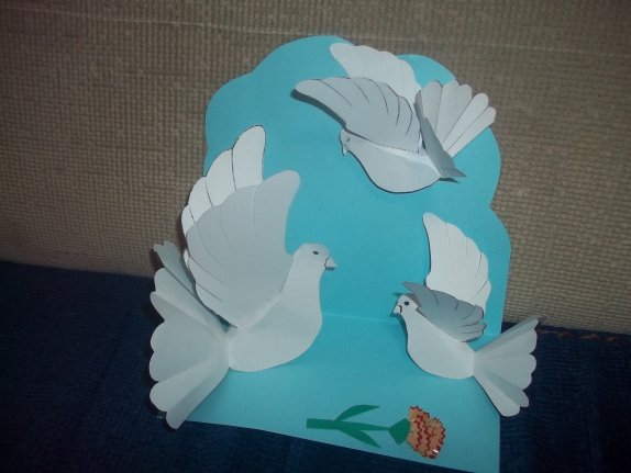 Голубь аппликация объемная