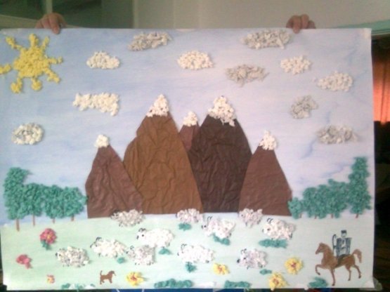 Аппликация горы в подготовительной группе