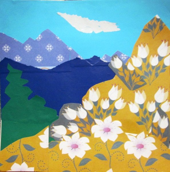 Пейзаж из цветной бумаги