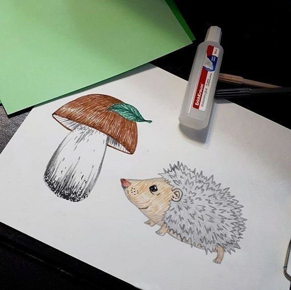 Поделка Ежик в траве