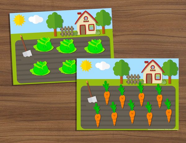 Аппликация овощи на грядке