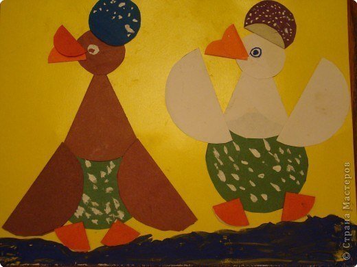 Аппликация гусенок