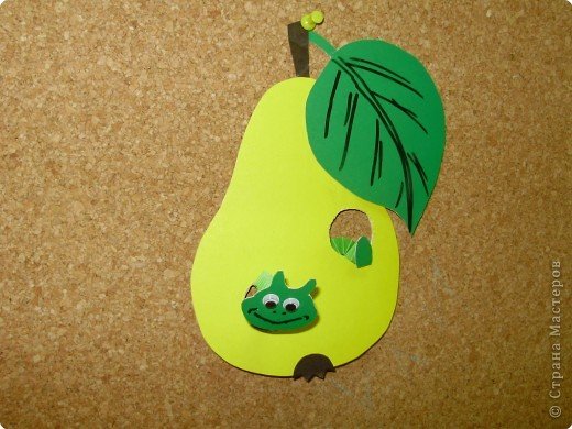 Гусеница в груше поделка из бумаги