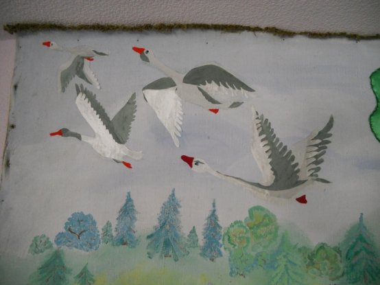 Аппликация гуси лебеди в детском саду