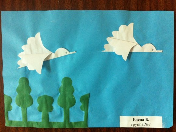 Объемная аппликация гуси лебеди