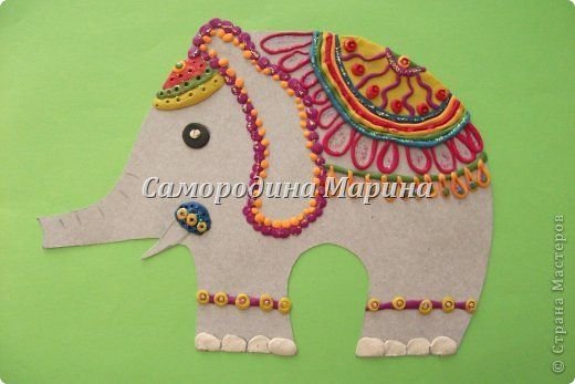 Индийский слон пластилинография