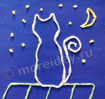 Аппликация из салфеточных жгутиков