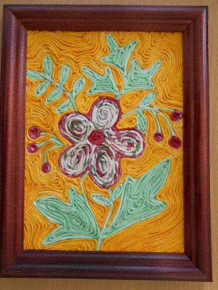 Аппликация из салфетных жгутиков