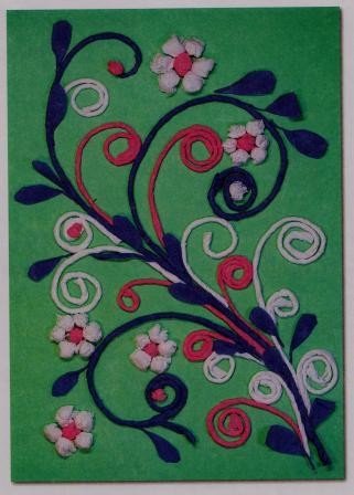 Аппликация из скрученных салфеток