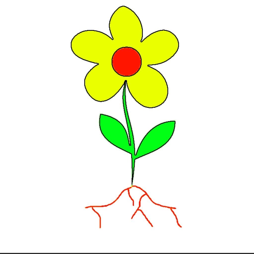 Растения со стеблями. Цветок рисунок для детей. Цветочек схематично. Цветок со стеблем и корнем. Цветок с корнем для детей.