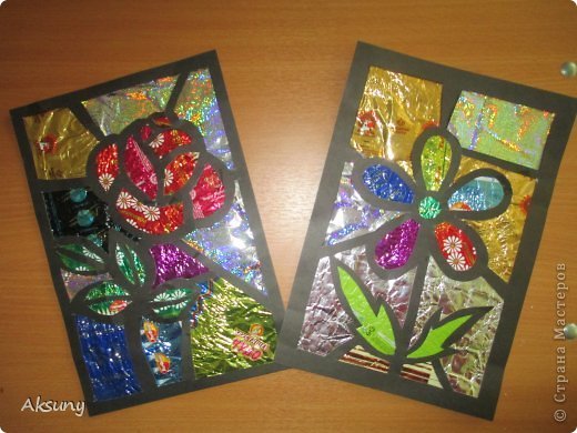 Аппликация из конфетных фантиков