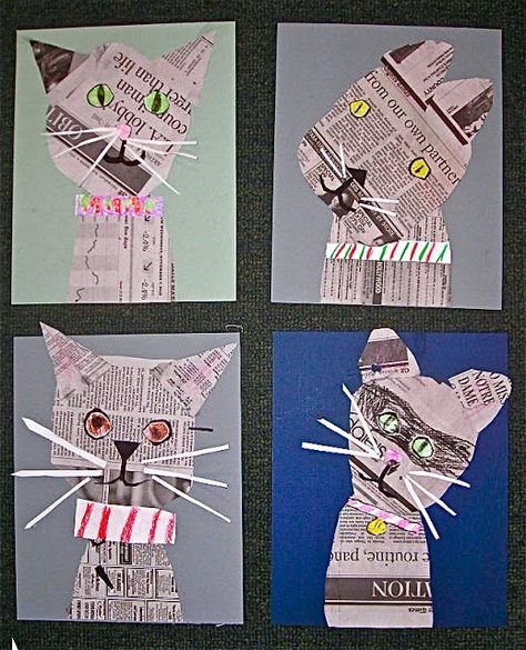 Аппликация из газетной бумаги