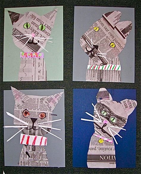 Аппликация из газетной бумаги