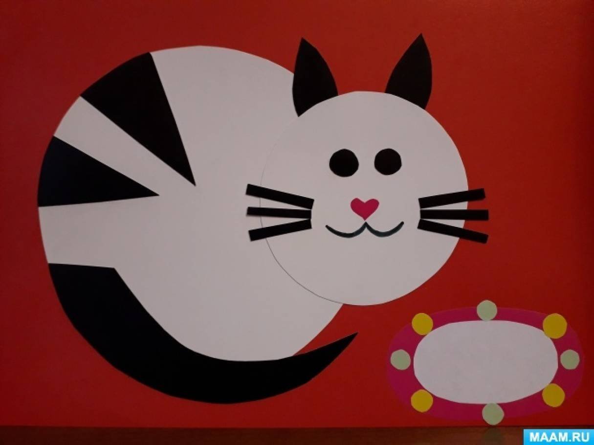 Аппликация кошка из бумаги. Кот из кругов аппликация. Поделка кошка. Аппликация кошка из цветной бумаги. Аппликация котенок из бумаги.