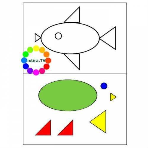 Рыбка из геометрических фигур для детей