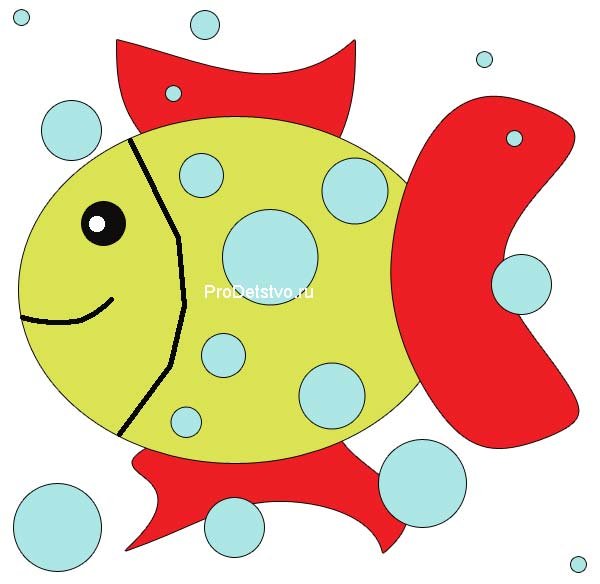 Цветные рыбки для аппликации