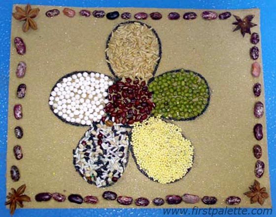 Аппликация из крупы