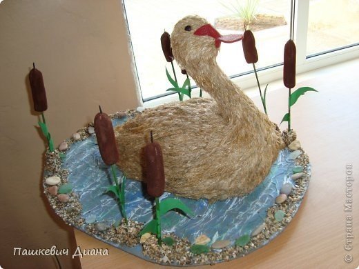 Поделка утка из природного материала