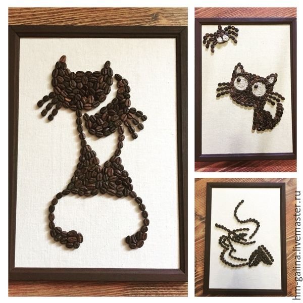 Аппликация из кофейных зерен