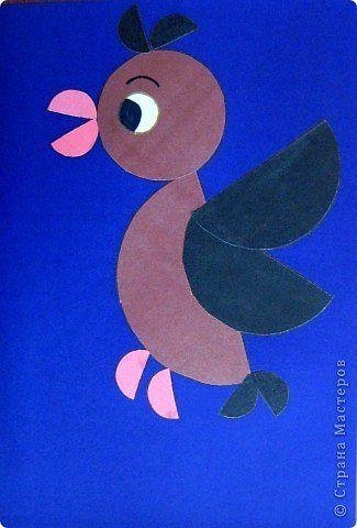 Аппликация из кружочков цветной бумаги