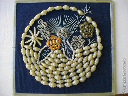 Панно из макаронных изделий для детей