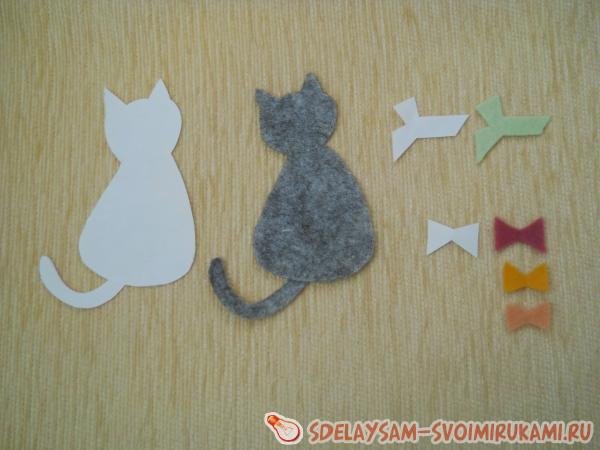 Аппликация из фетра кошка