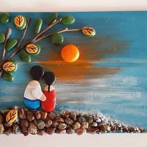 Панно из камушков