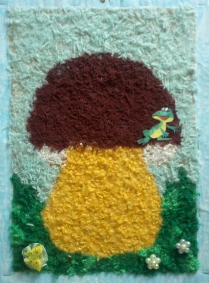 Аппликация из резаных ниток