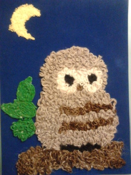 Аппликация из нарезанных ниток