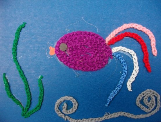 Рисование шерстяными нитками в детском саду