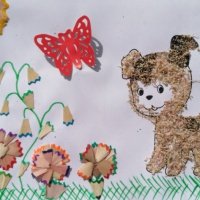 Аппликация из стружки