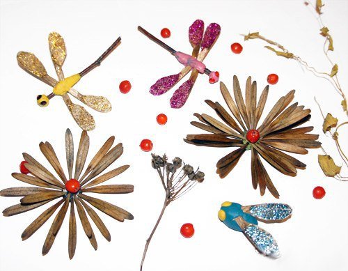 Поделки из семян клена и ясеня для детей