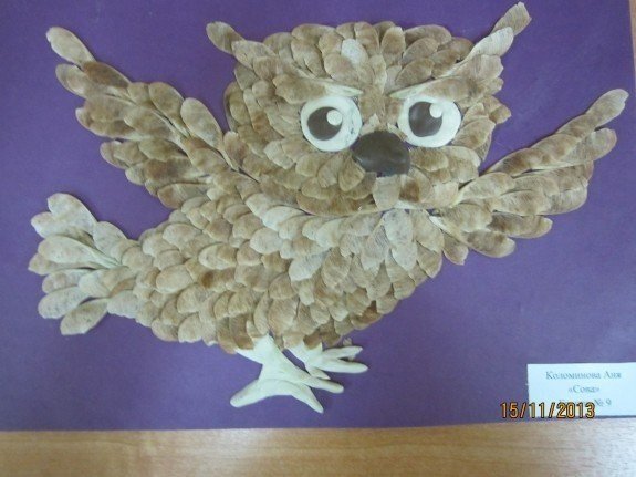 Поделка из кленовых вертолетиков для детского сада