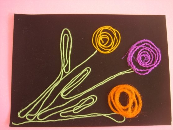 Аппликация из шерстяных ниток