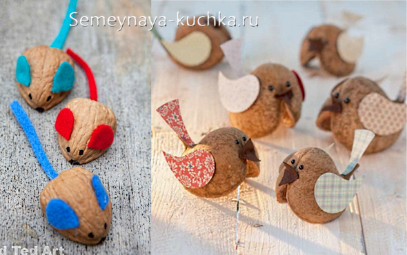 Лепка из скорлупы грецкого ореха в детском