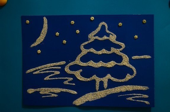 Аппликация манной крупой