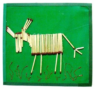 Аппликация из спичек на картоне