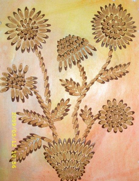 Аппликация из срезов веток