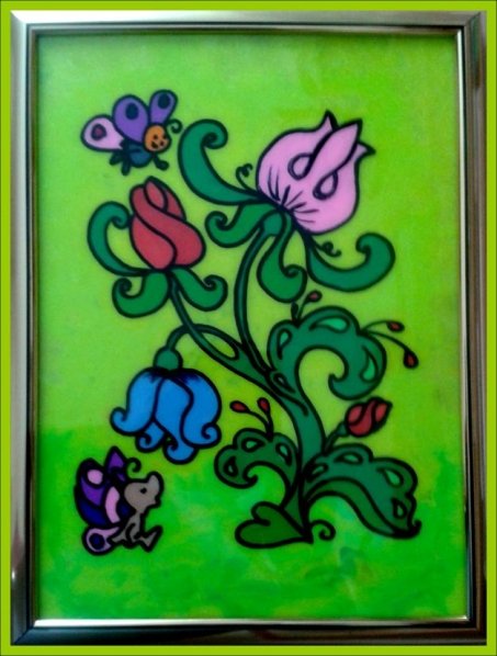 Рисование по стеклу пластилином