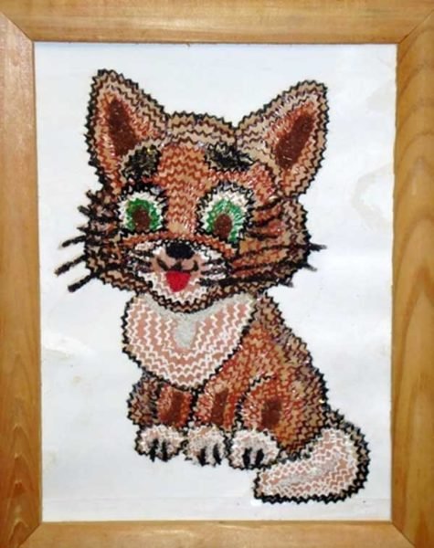 Аппликация из стружки от карандашей