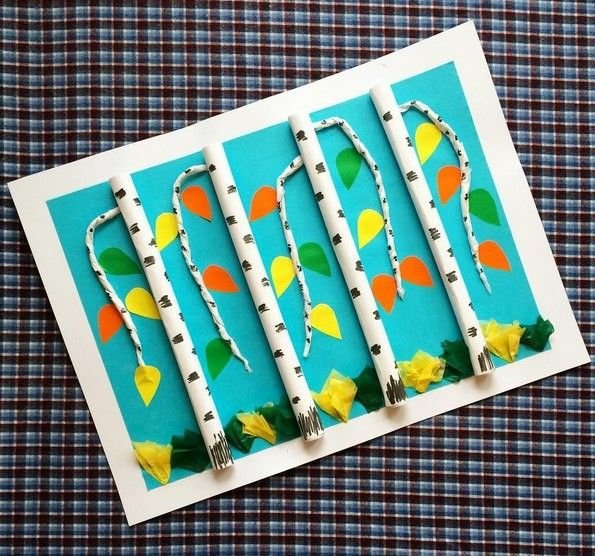 Объемная аппликация береза