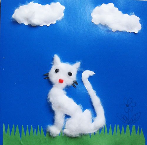 Аппликация из ваты для детей