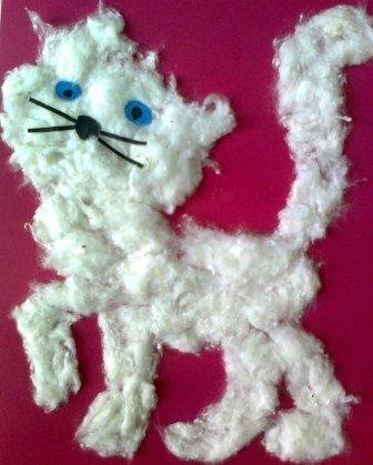 Поделка котенок из ваты